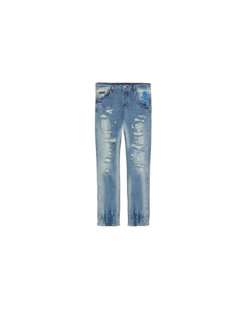 Philipp Plein HOSEN & RÖCKE - Jeanshosenauf YOOX.COM Blau