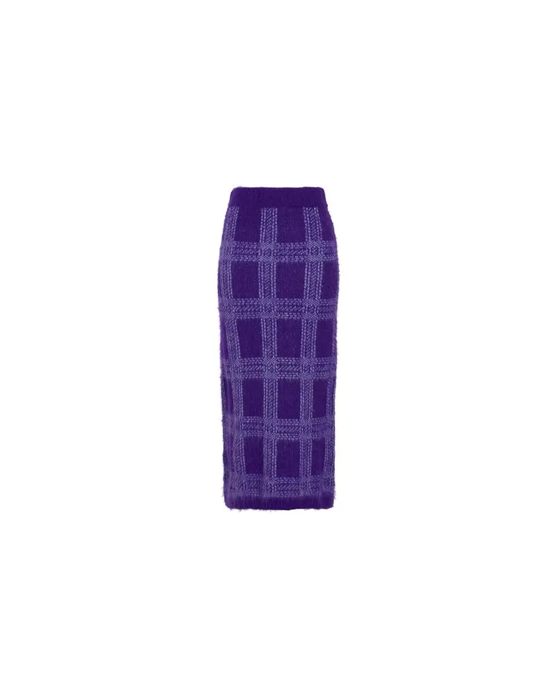 8 by Yoox CHECK JACQUARD KNIT MIDI SKIRT  - HOSEN & RÖCKE - Maxi-Röckeauf YOOX.COM Violett