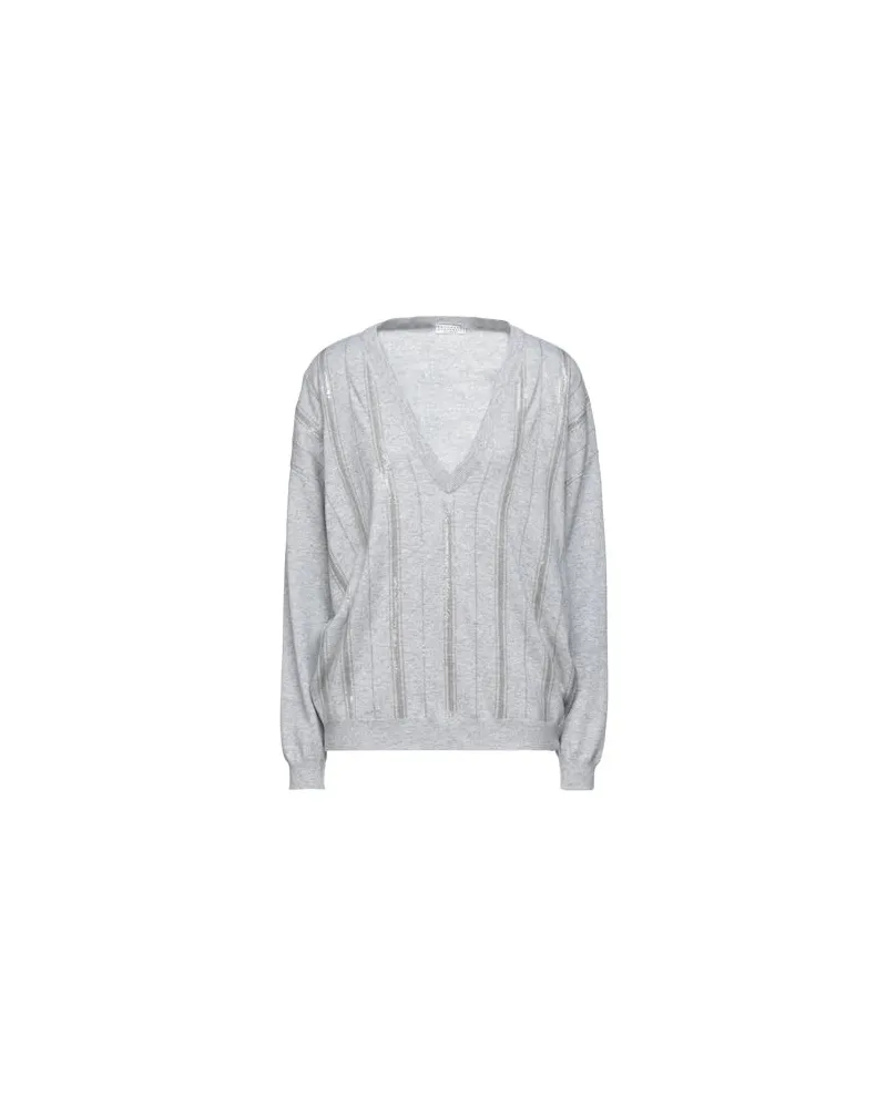 Brunello Cucinelli STRICKWAREN - Pulloverauf YOOX.COM Hellgrau