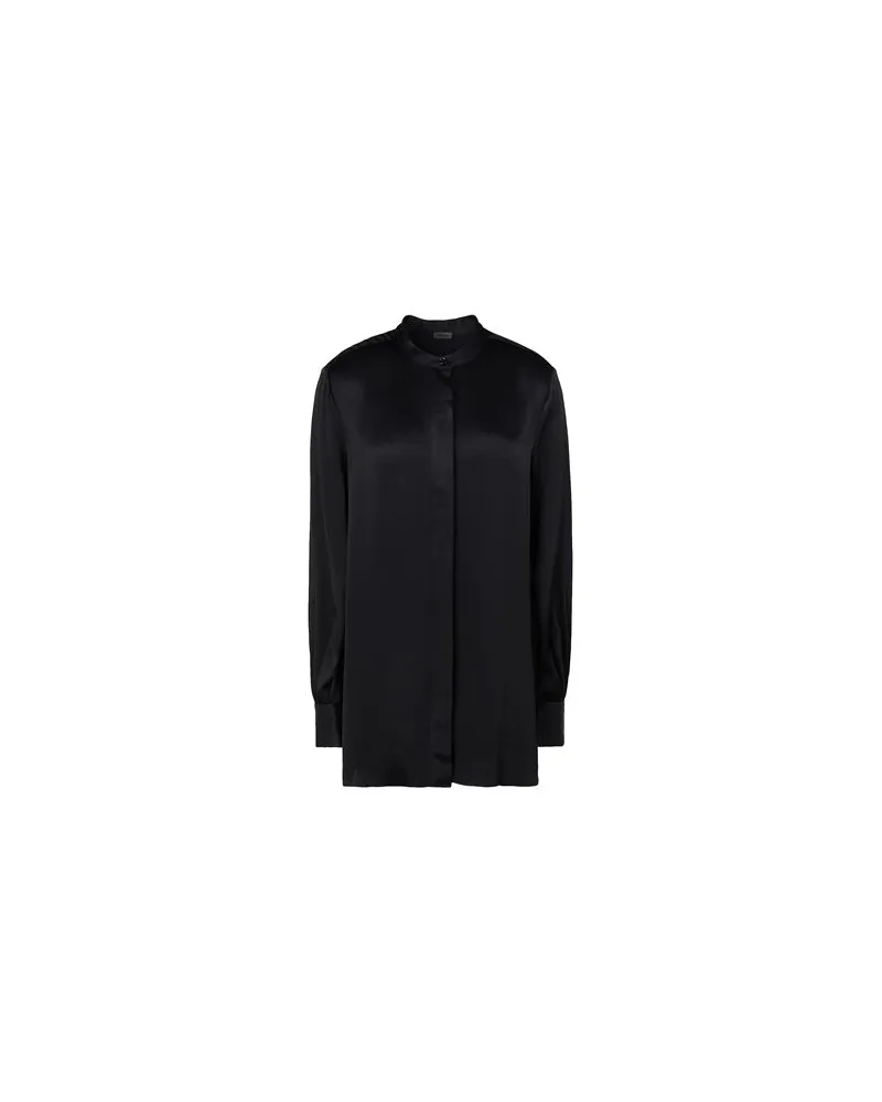 8 by Yoox VISCOSE OVERSIZE SHIRT W/ KOREAN COLLAR   - TOPS - Hemdenauf YOOX.COM Schwarz