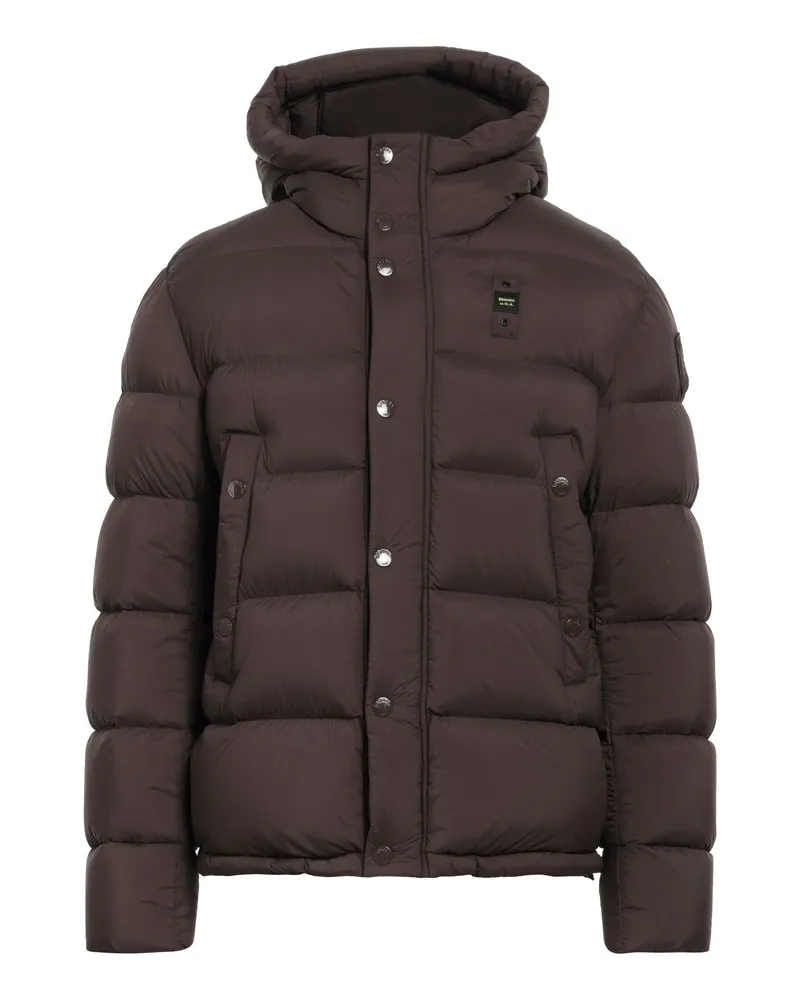 Blauer Pufferjacke & Daunenjacke Braun