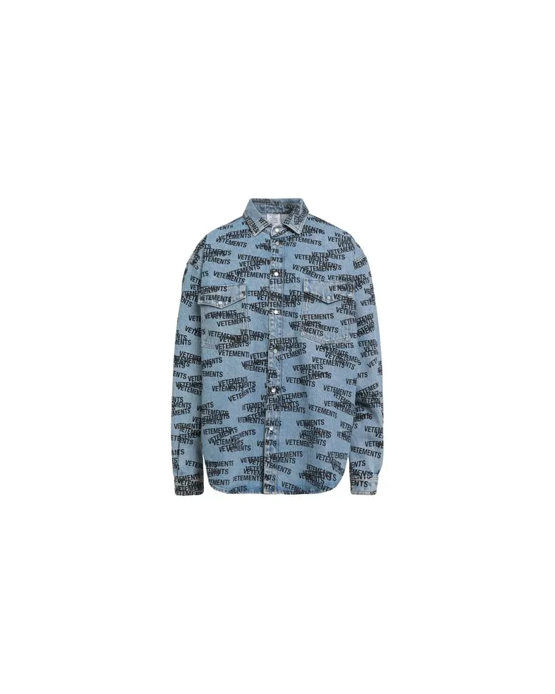 VETEMENTS TOPS - Jeanshemdenauf YOOX.COM Blau