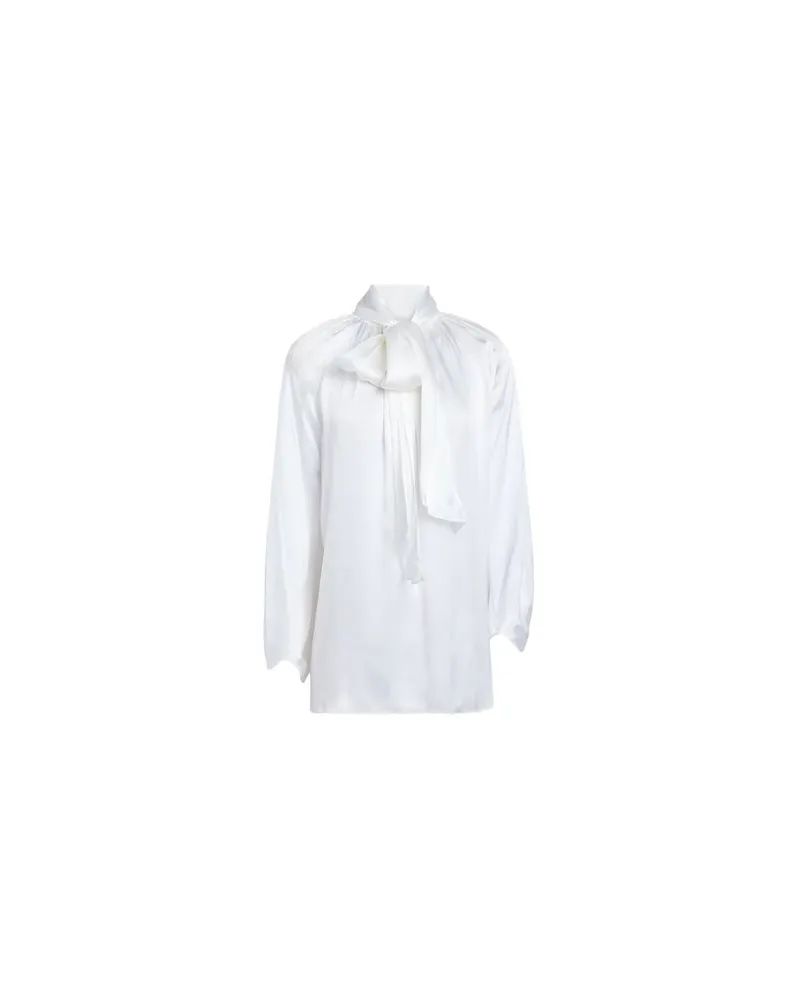 Karl Lagerfeld SILK-BLEND BOW SHIRT - TOPS - Topsauf YOOX.COM Weiß