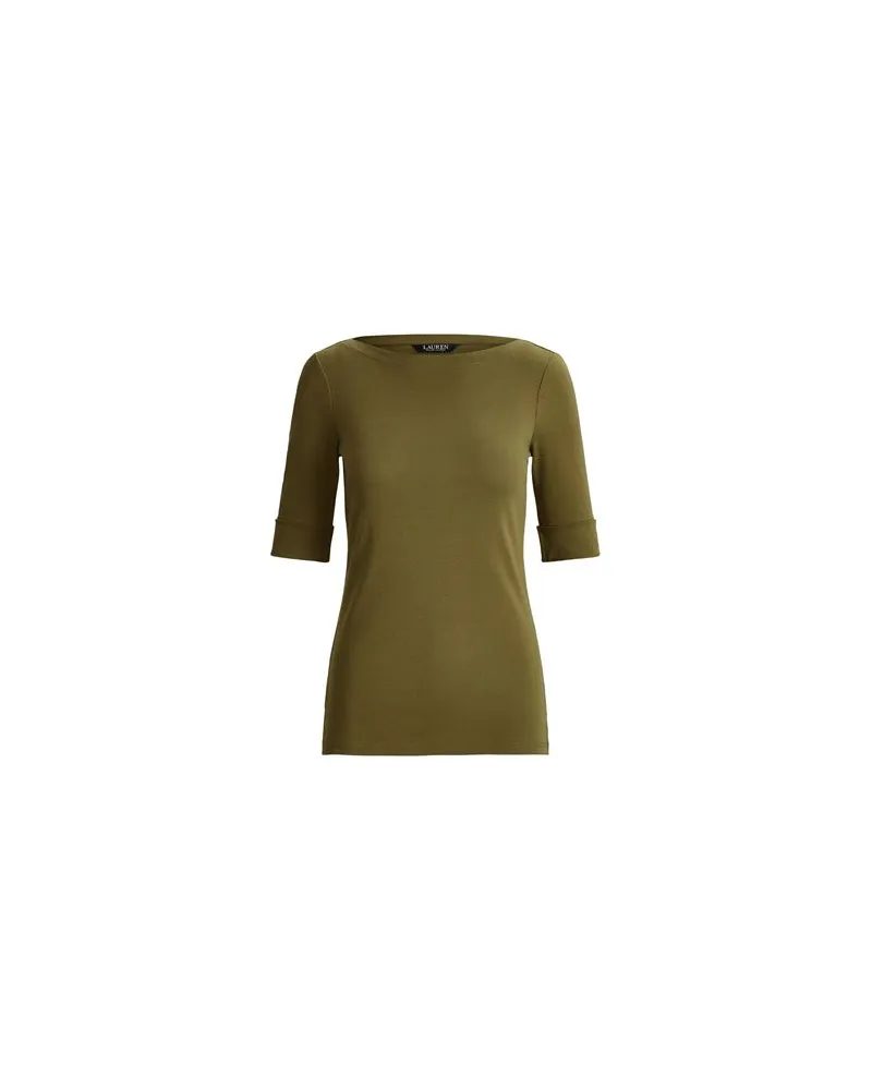 Ralph Lauren COTTON BOATNECK TOP  - TOPS - T-shirtsauf YOOX.COM Militärgrün