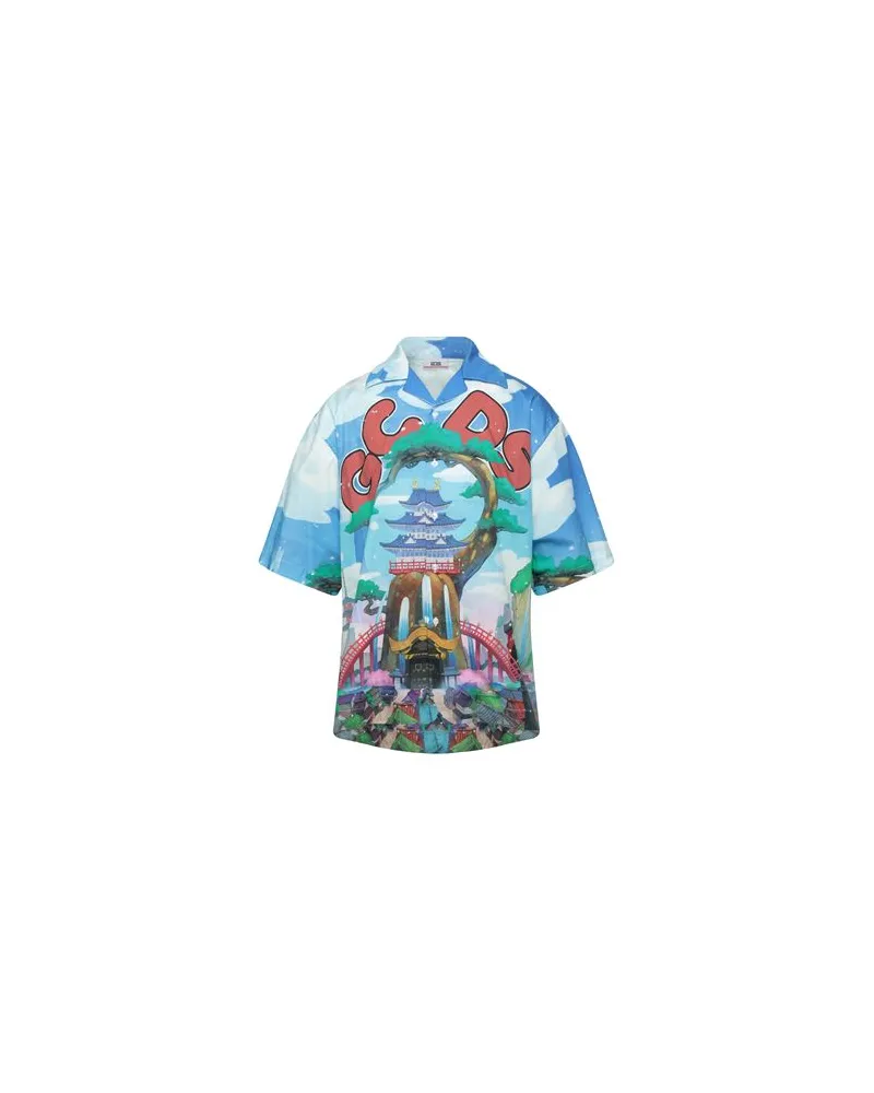 GCDS TOPS - Hemdenauf YOOX.COM Azurblau