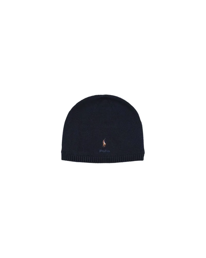 Ralph Lauren Polo Pony Cotton Beanie  - ACCESSOIRES - Mützen & Hüteauf YOOX.COM Nachtblau
