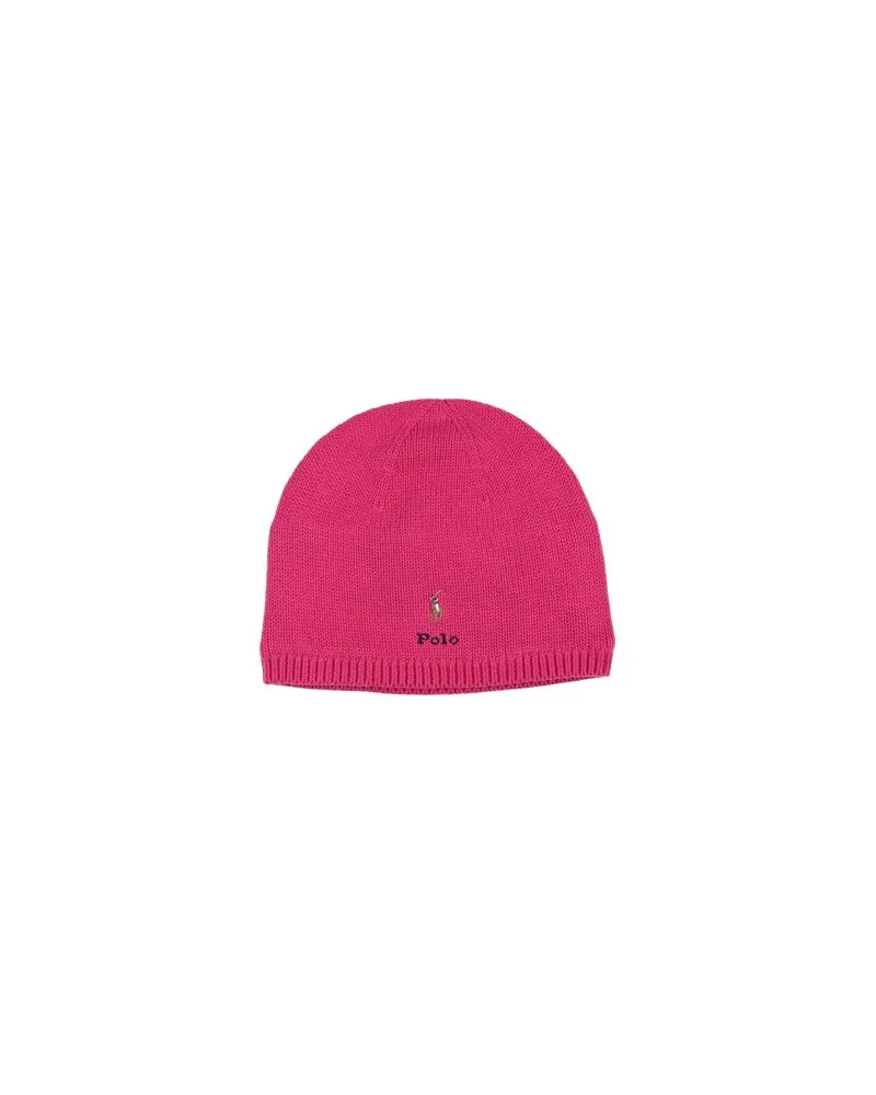 Ralph Lauren Polo Pony Cotton Beanie  - ACCESSOIRES - Mützen & Hüteauf YOOX.COM Fuchsia