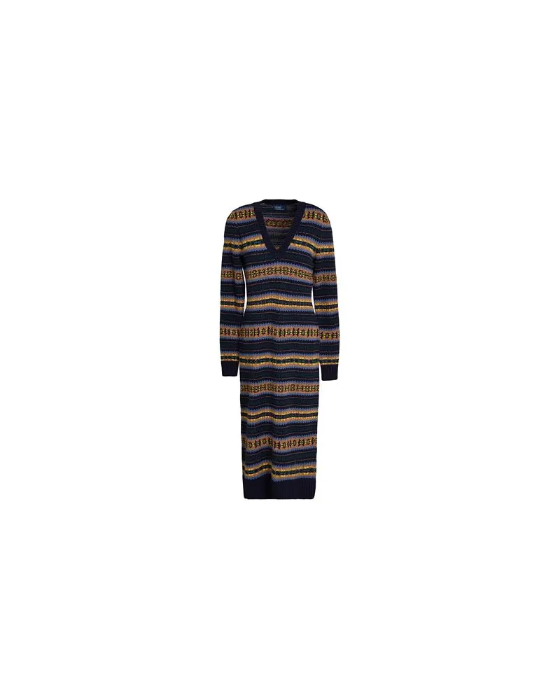 Ralph Lauren Fair Isle Wool-Blend Sweater Dress  - KLEIDER - Midi-Kleiderauf YOOX.COM Nachtblau