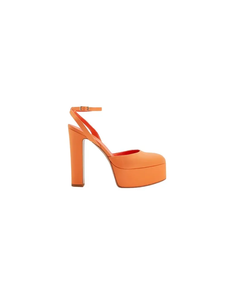 8 by Yoox SATIN PLATFORM SLINGBACK PUMP  - SCHUHE - Pumpsauf YOOX.COM Orange