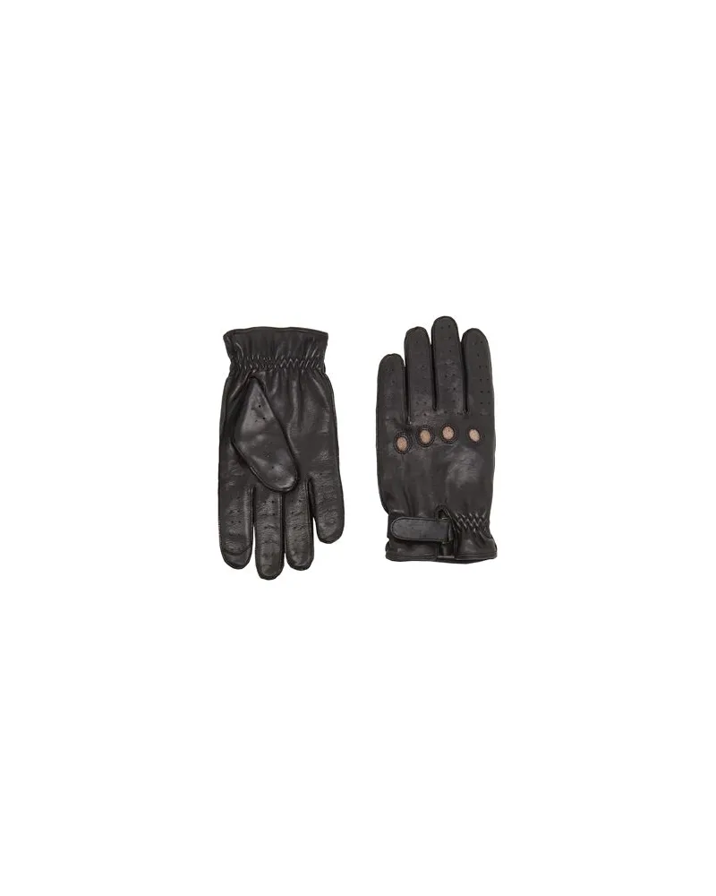 8 by Yoox BIKER LEATHER GLOVES WITH RECYCLED WOOL LINING  - ACCESSOIRES - Handschuheauf YOOX.COM Schwarz