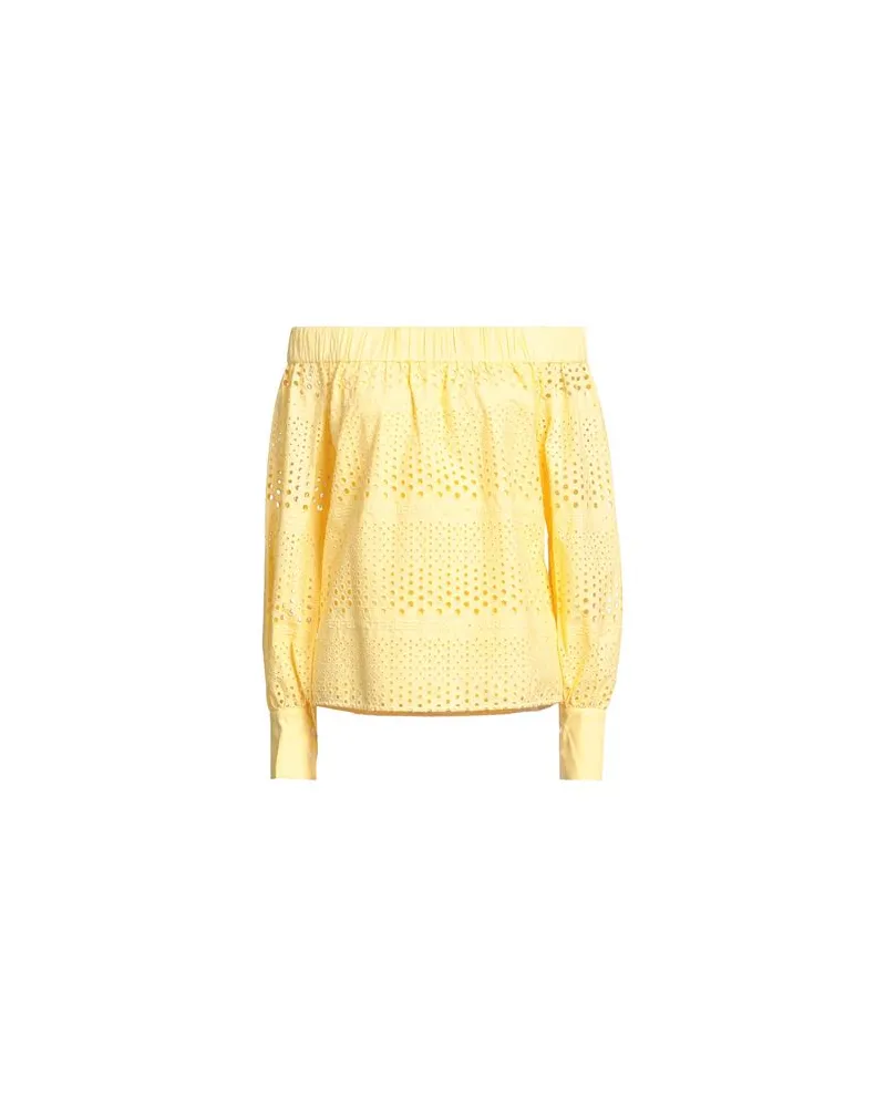 Karl Lagerfeld BRODERIE ANGLAISE TOP - TOPS - Topsauf YOOX.COM Gelb