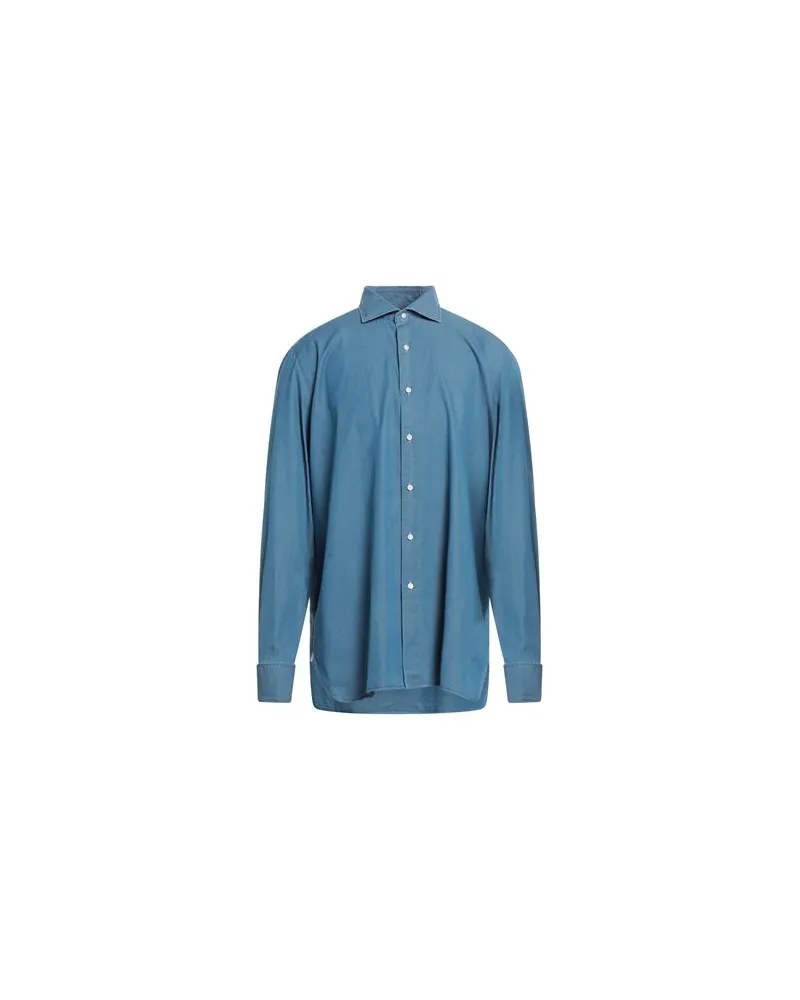 Luigi Borrelli TOPS - Jeanshemdenauf YOOX.COM Blau