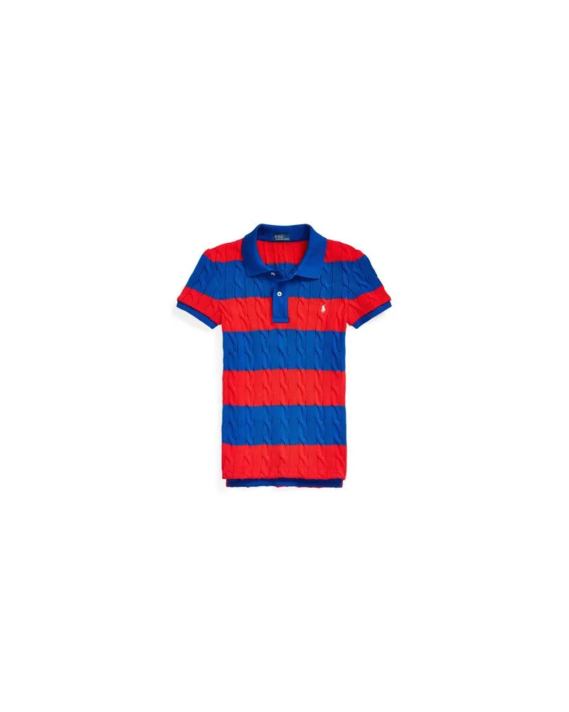 Ralph Lauren SLIM FIT CABLE-KNIT POLO SHIRT  - TOPS - Poloshirtsauf YOOX.COM Blau