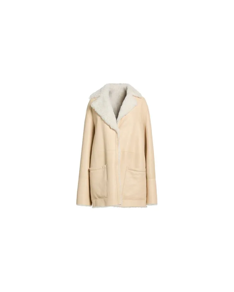 ALYSI CHOCOLAT - JACKEN & MÄNTEL - Shearling- & Kunstfellauf YOOX.COM Beige