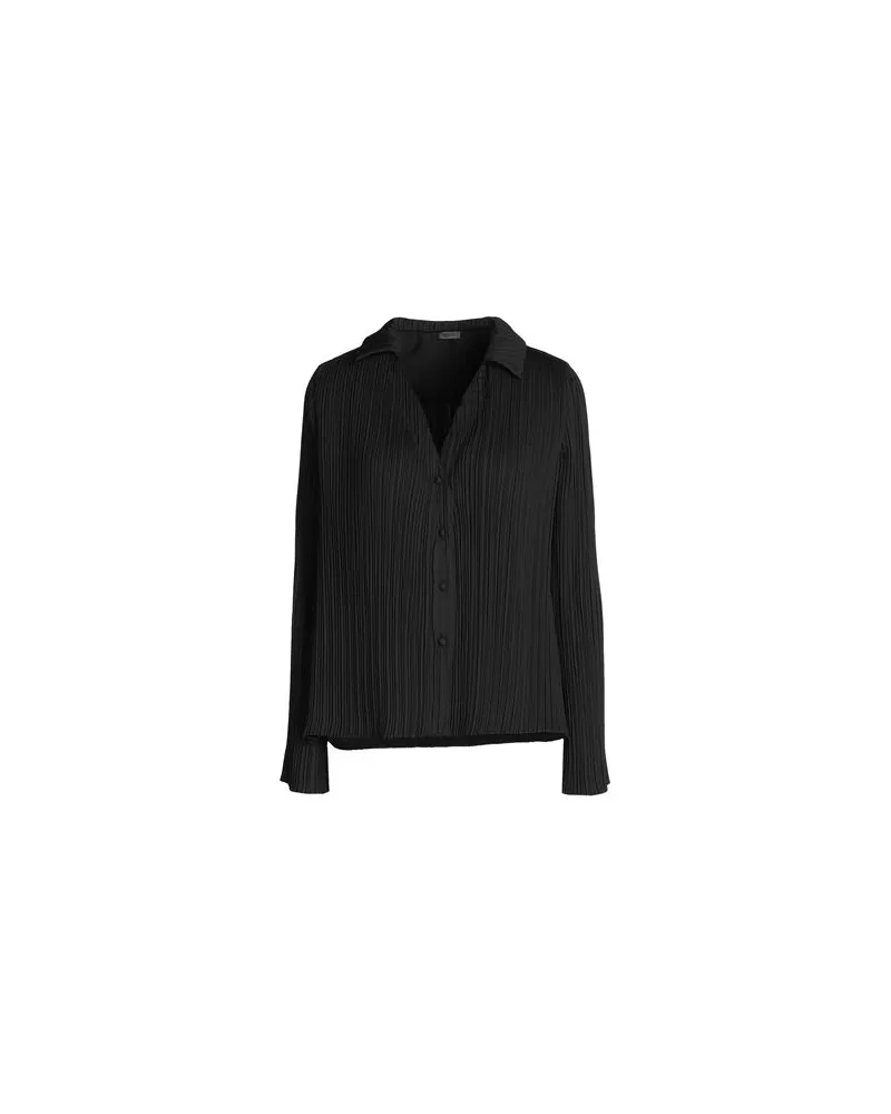 8 by Yoox PLEATED LONG SLEEVE BLOUSE - TOPS - Hemdenauf YOOX.COM Schwarz