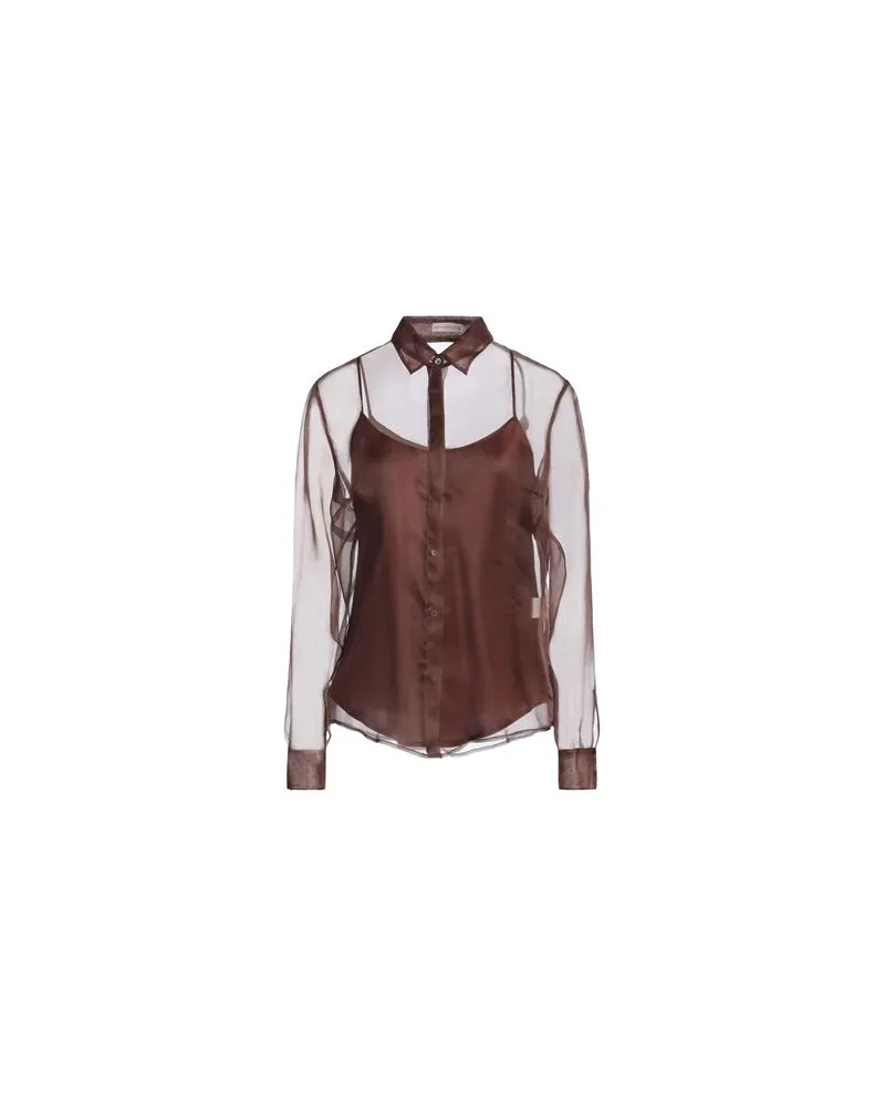 Camicettasnob TOPS - Hemdenauf YOOX.COM Schokobraun