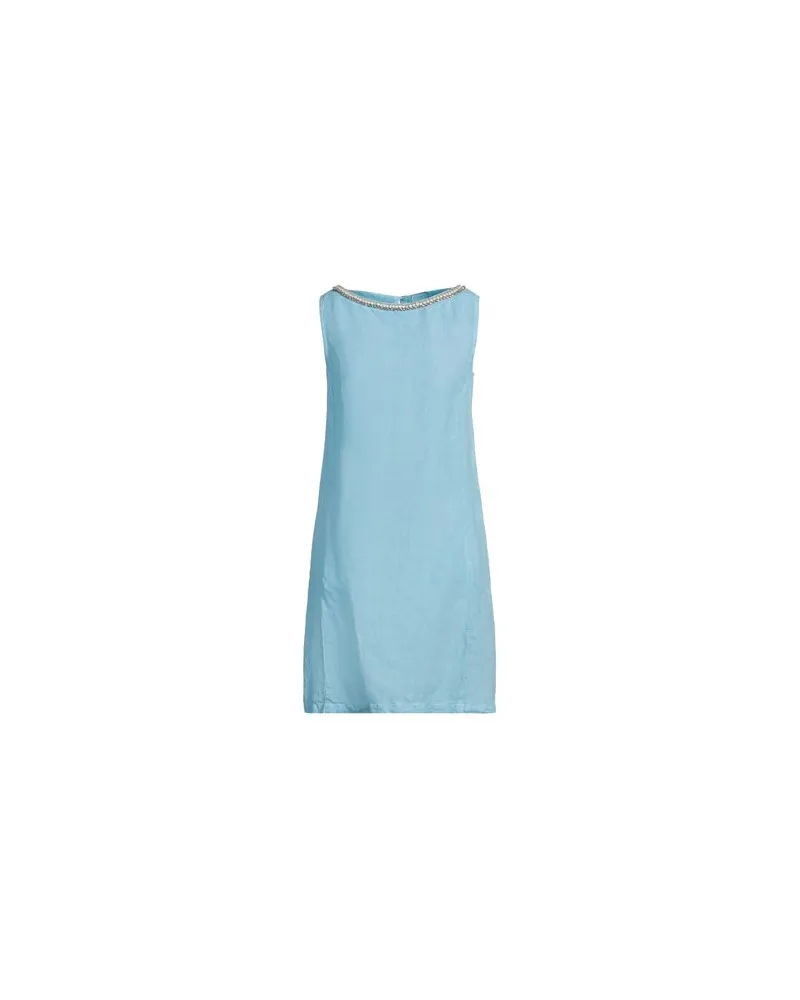 120% Lino KLEIDER - Mini-Kleiderauf YOOX.COM Himmelblau