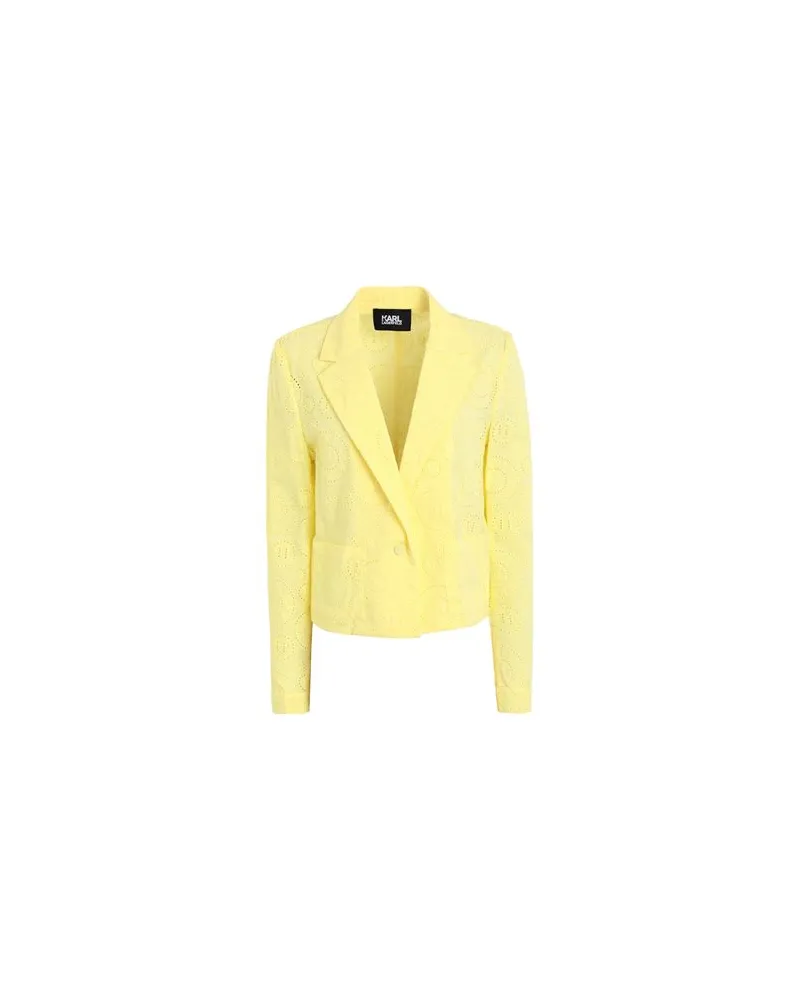 Karl Lagerfeld BRODERIE ANGLAISE BLAZER  - ANZÜGE und CO-ORDS - Blazersauf YOOX.COM Gelb