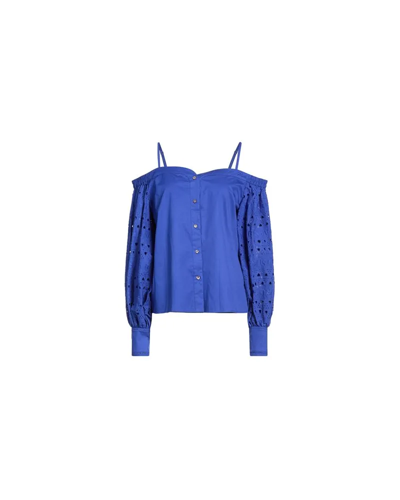 Karl Lagerfeld OFF SHOULDER EMBROIDERY TOP  - TOPS - Topsauf YOOX.COM Blau