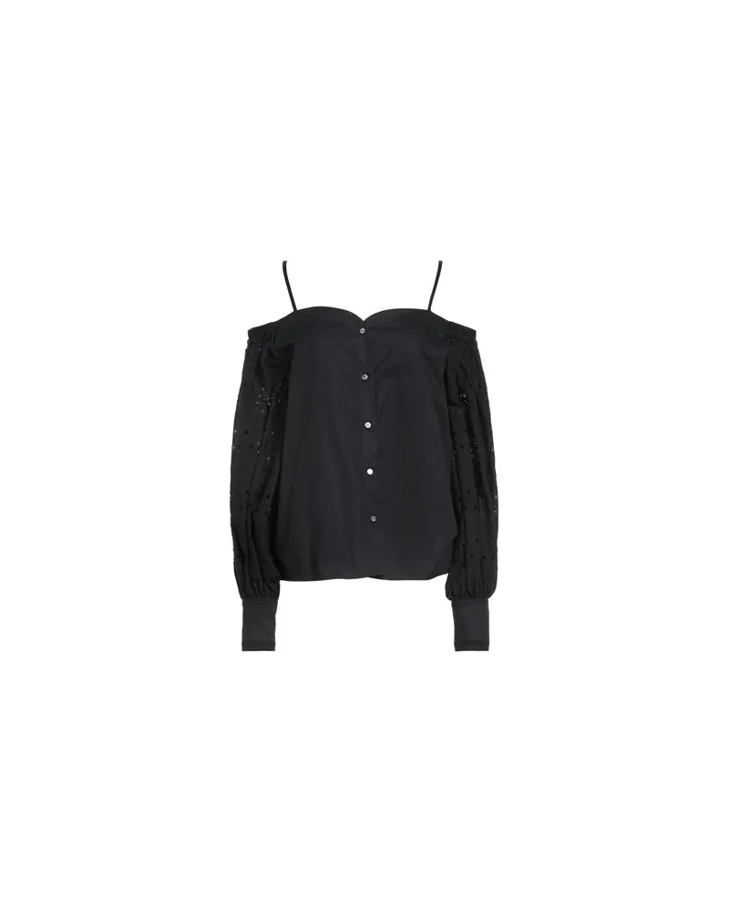 Karl Lagerfeld OFF SHOULDER EMBROIDERY TOP  - TOPS - Topsauf YOOX.COM Schwarz