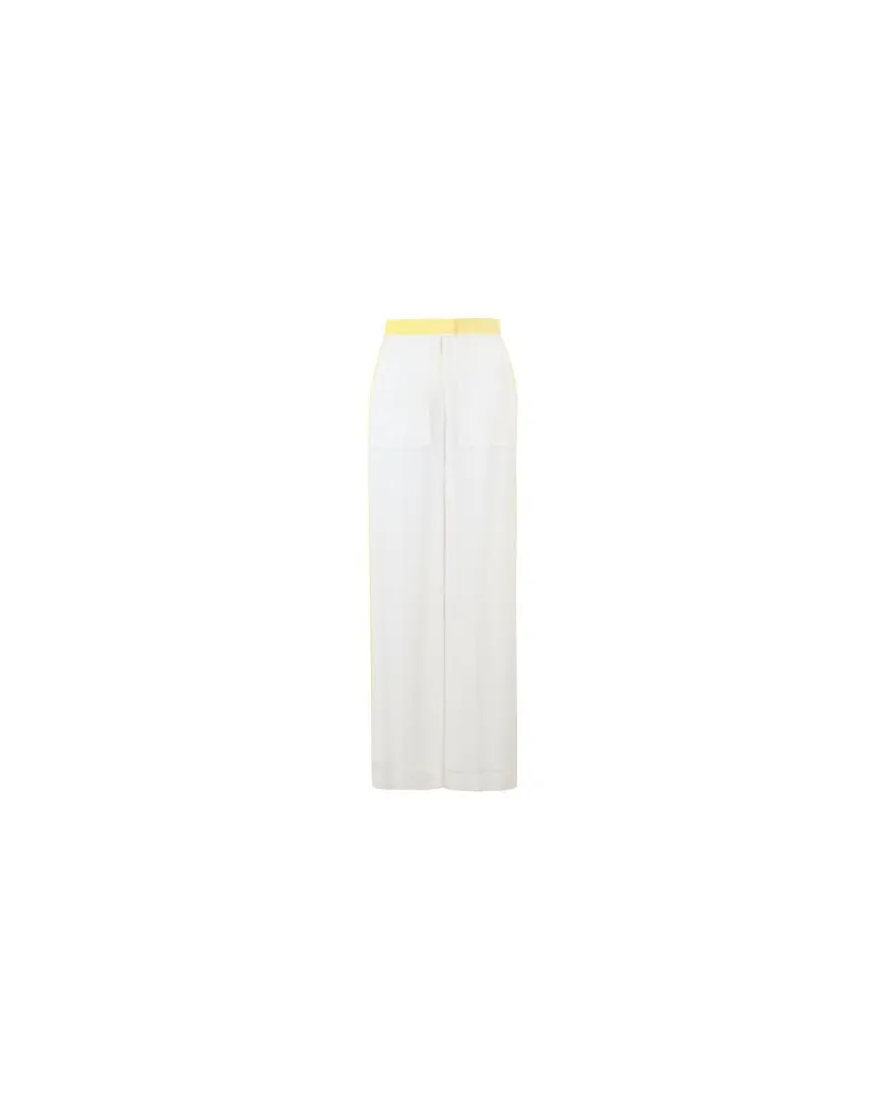Karl Lagerfeld WIDE LEG GEORGETTE PANTS   - HOSEN & RÖCKE - Hosenauf YOOX.COM Weiß