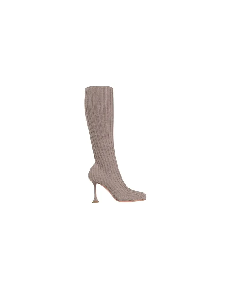 Amina Muaddi SCHUHE - Stiefelauf YOOX.COM Maulwurfsgrau
