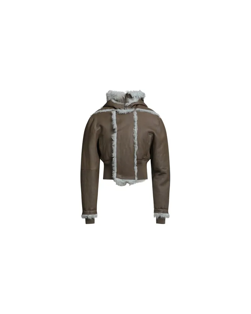 Rick Owens JACKEN & MÄNTEL - Shearling- & Kunstfellauf YOOX.COM Khaki