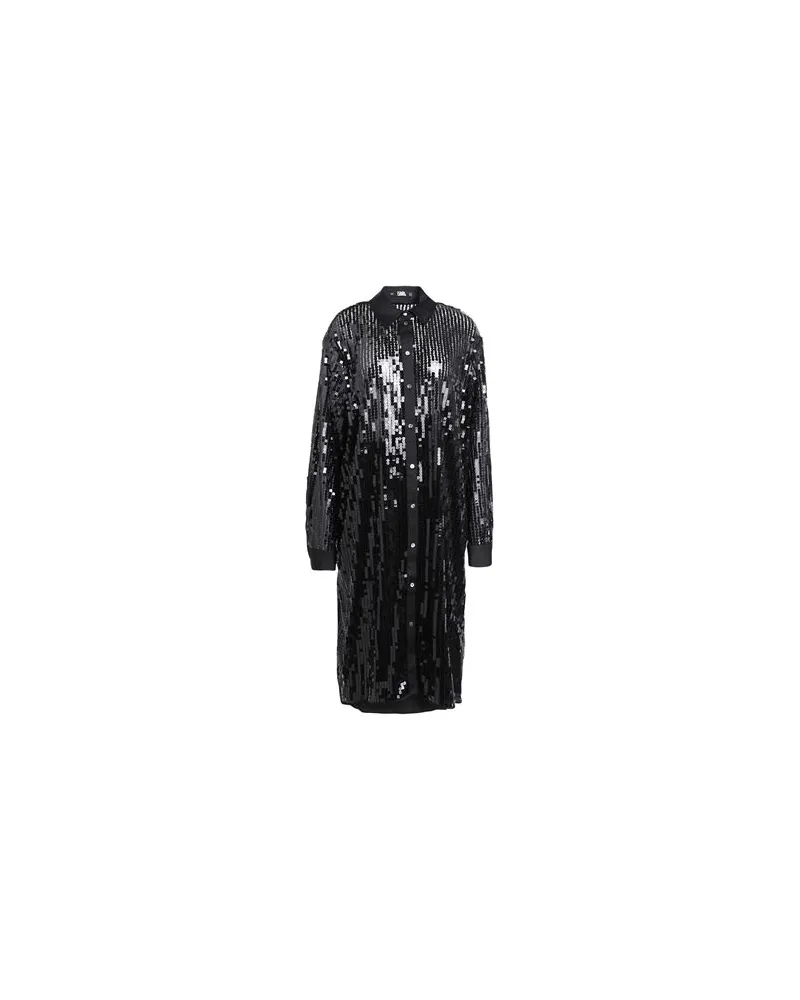 Karl Lagerfeld LONG SEQUIN TUNIC - KLEIDER - Midi-Kleiderauf YOOX.COM Schwarz