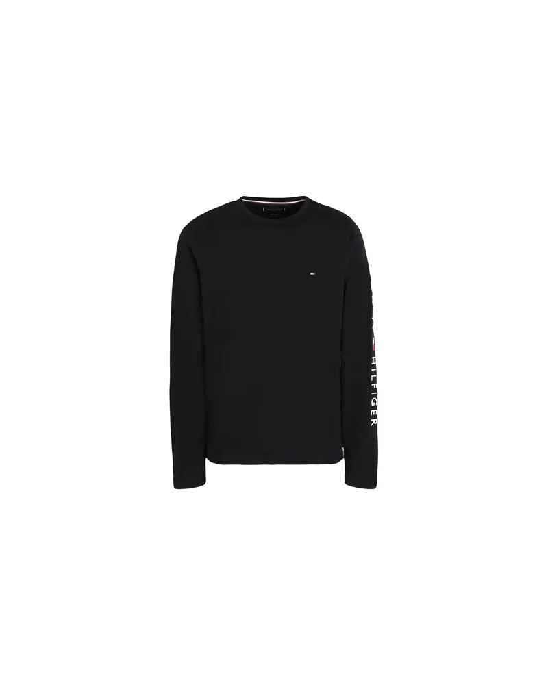 Tommy Hilfiger TOMMY LOGO LONG SLEEVE T-SHIRT  - TOPS - T-shirtsauf YOOX.COM Schwarz