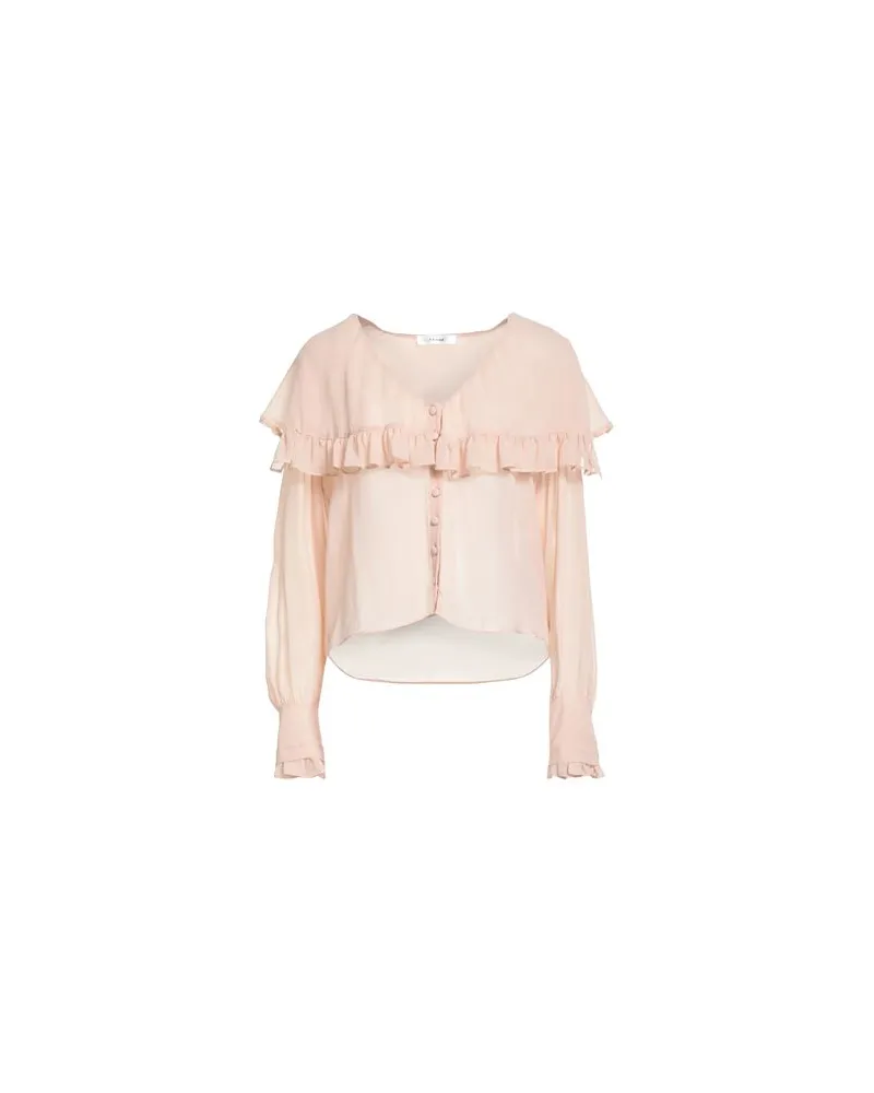 Frame Denim SHEER RUFFLE BLOUSE - TOPS - Hemdenauf YOOX.COM Hellrosa