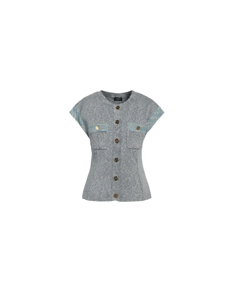 Elisabetta Franchi STRICKWAREN - Strickjackenauf YOOX.COM Taubenblau
