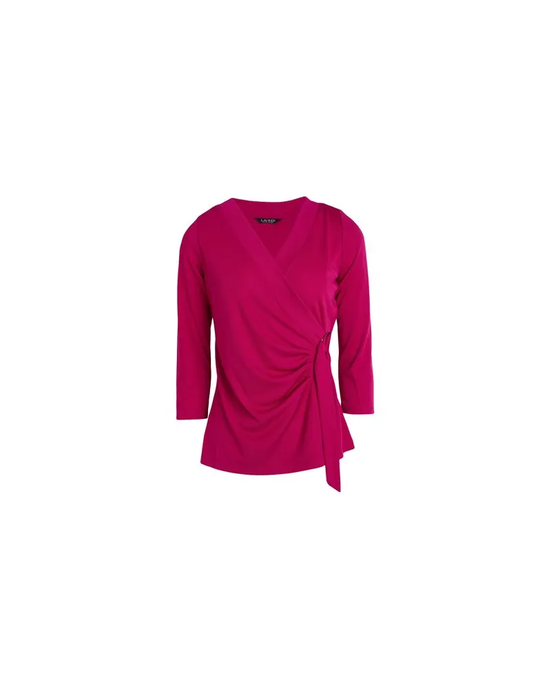 Ralph Lauren STRETCH JERSEY TOP  - TOPS - Topsauf YOOX.COM Fuchsia