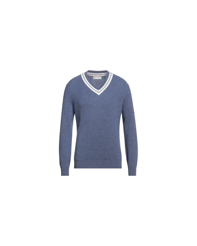 Brunello Cucinelli STRICKWAREN - Pulloverauf YOOX.COM Taubenblau
