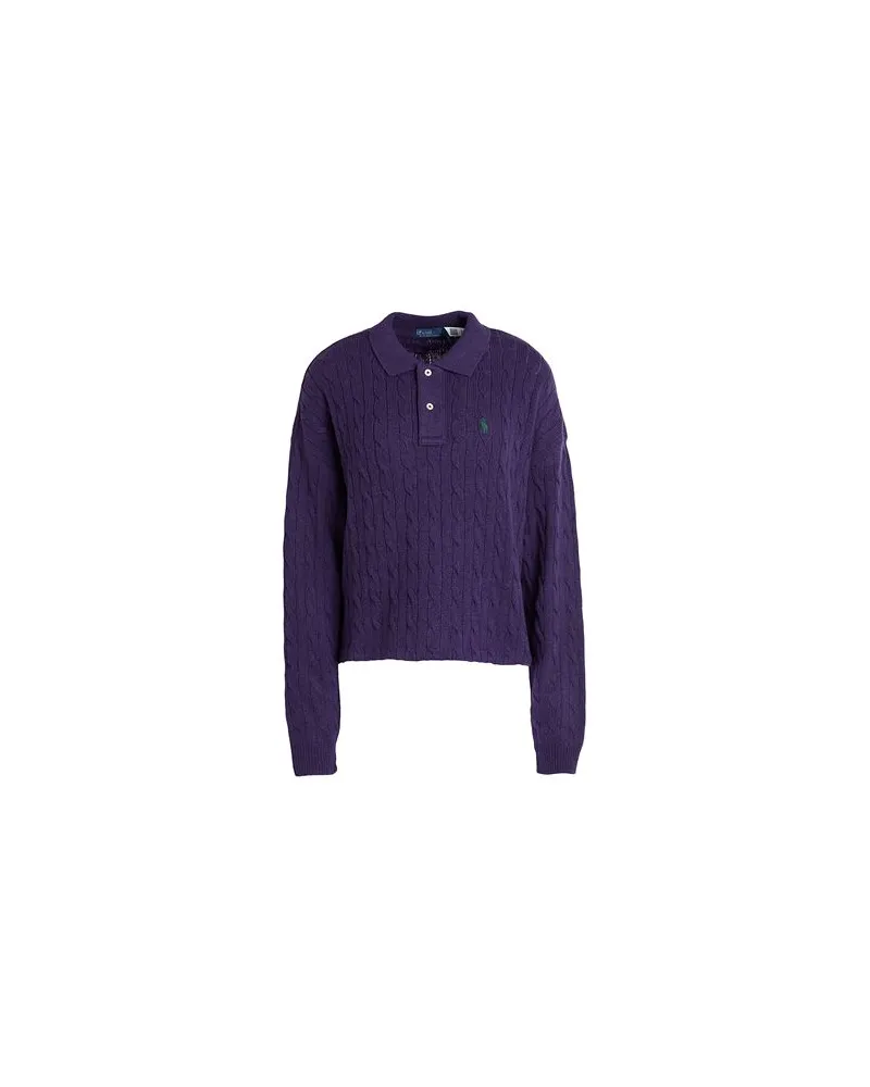 Ralph Lauren CABLE WOOL-CASHMERE POLO SHIRT  - STRICKWAREN - Pulloverauf YOOX.COM Dunkelviolett