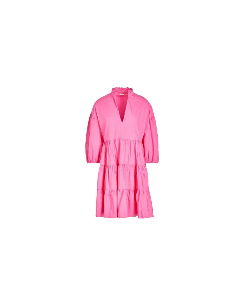 8 by Yoox COTTON PUFF-SLEEVE SHORT DRESS - KLEIDER - Mini-Kleiderauf YOOX.COM Fuchsia