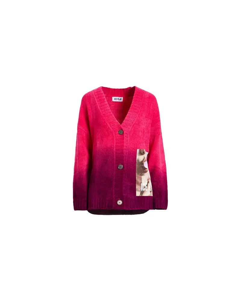 ICE PLAY STRICKWAREN - Strickjackenauf YOOX.COM Fuchsia