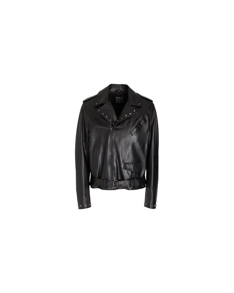 8 by Yoox STUDDED BIKER LEATHER JACKET  - JACKEN & MÄNTEL - Jacken und Anoraksauf YOOX.COM Schwarz