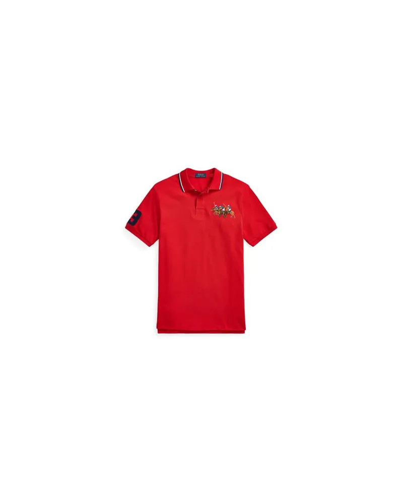 Ralph Lauren CUSTOM SLIM FIT TRIPLE-PONY POLO SHIRT  - TOPS - Poloshirtsauf YOOX.COM Rot