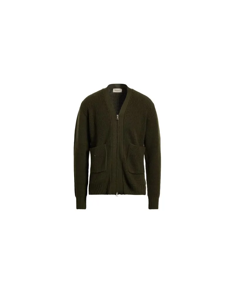Officine Generale STRICKWAREN - Strickjackenauf YOOX.COM Militärgrün