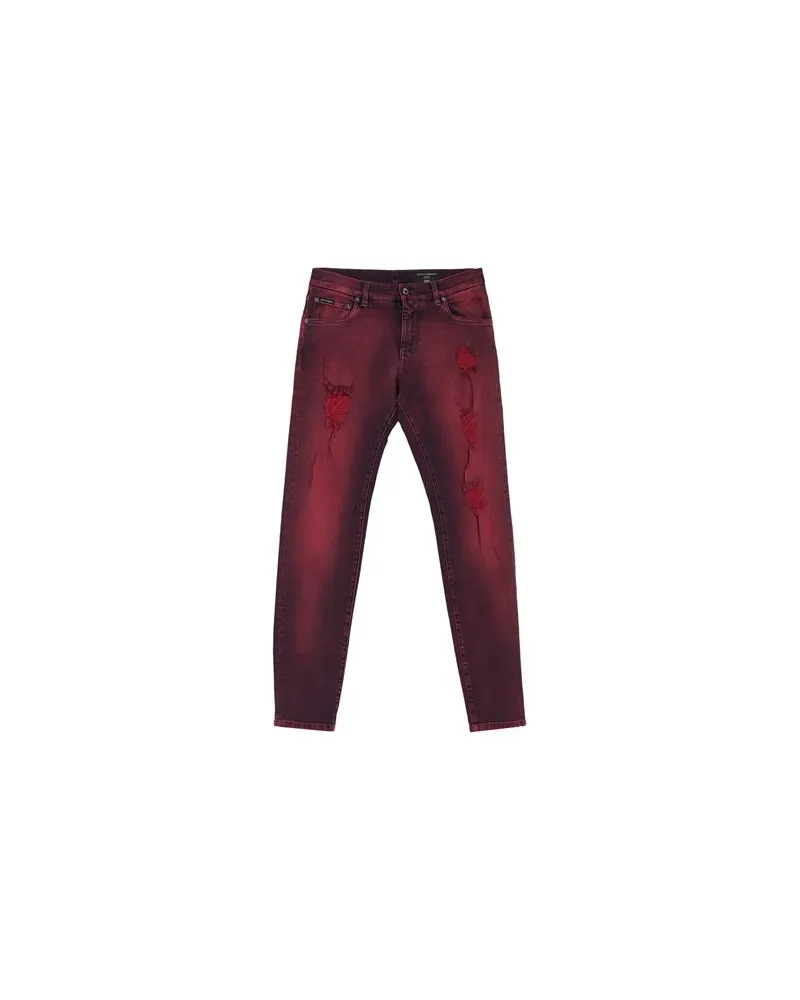 Dolce & Gabbana HOSEN & RÖCKE - Jeanshosenauf YOOX.COM Bordeaux