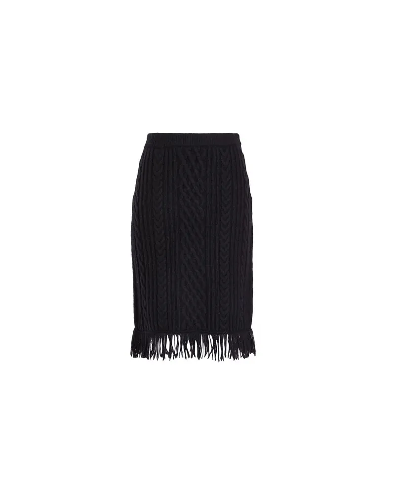 8 by Yoox WOOL BLEND CHUNKY KNIT SKIRT  - HOSEN & RÖCKE - Midi-Röckeauf YOOX.COM Schwarz