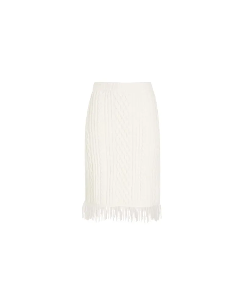8 by Yoox WOOL BLEND CHUNKY KNIT SKIRT  - HOSEN & RÖCKE - Midi-Röckeauf YOOX.COM Weiß