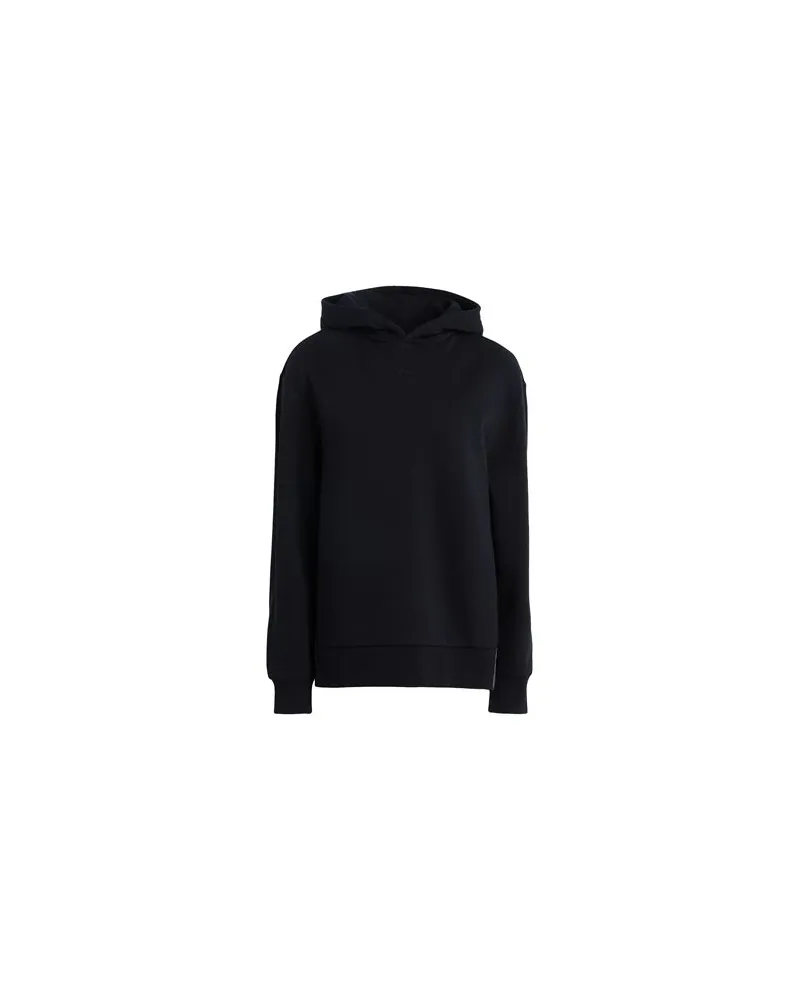 Karl Lagerfeld LEATHER MIX HOODIE W/ PLEATS  - TOPS - Sweatshirtsauf YOOX.COM Schwarz