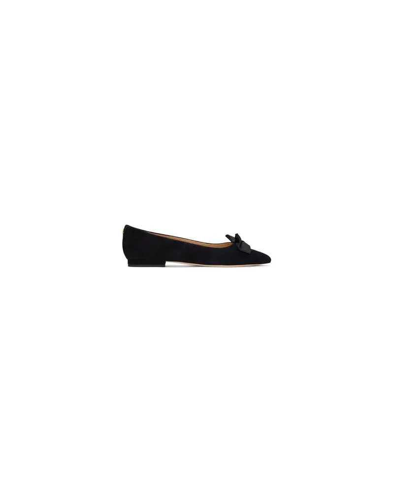 Ralph Lauren LONDYN BOW-TRIM SUEDE BALLET FLAT  - SCHUHE - Ballerinasauf YOOX.COM Schwarz