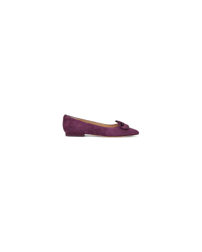 Ralph Lauren LONDYN BOW-TRIM SUEDE BALLET FLAT  - SCHUHE - Ballerinasauf YOOX.COM Pflaume