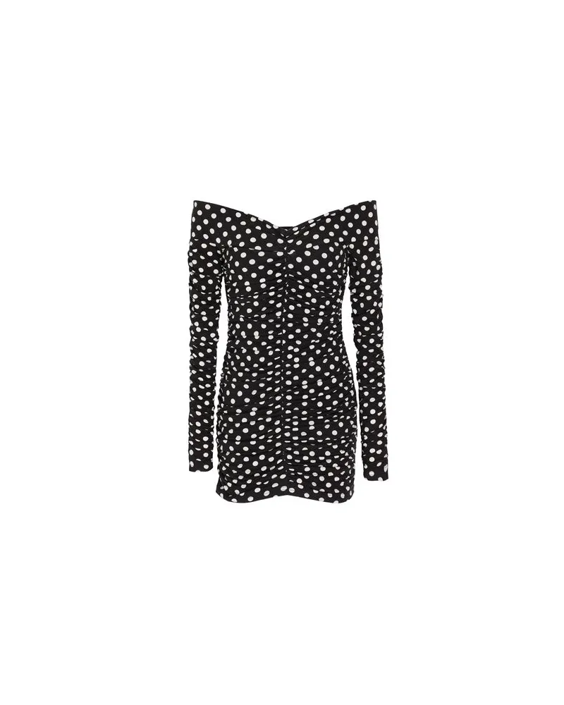 8 by Yoox OFF-SHOULDER FRONT GATHERING MINI DRESS  - KLEIDER - Mini-Kleiderauf YOOX.COM Schwarz