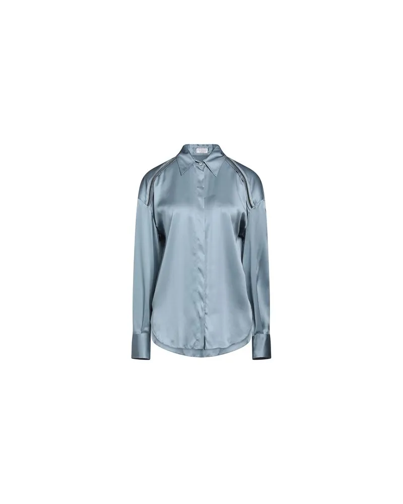 Brunello Cucinelli TOPS - Hemdenauf YOOX.COM Blaugrau