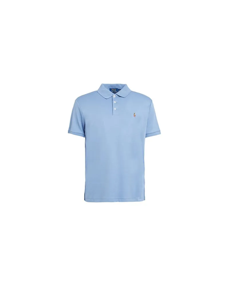 Ralph Lauren CUSTOM SLIM FIT SOFT COTTON POLO SHIRT  - TOPS - Poloshirtsauf YOOX.COM Blaugrau