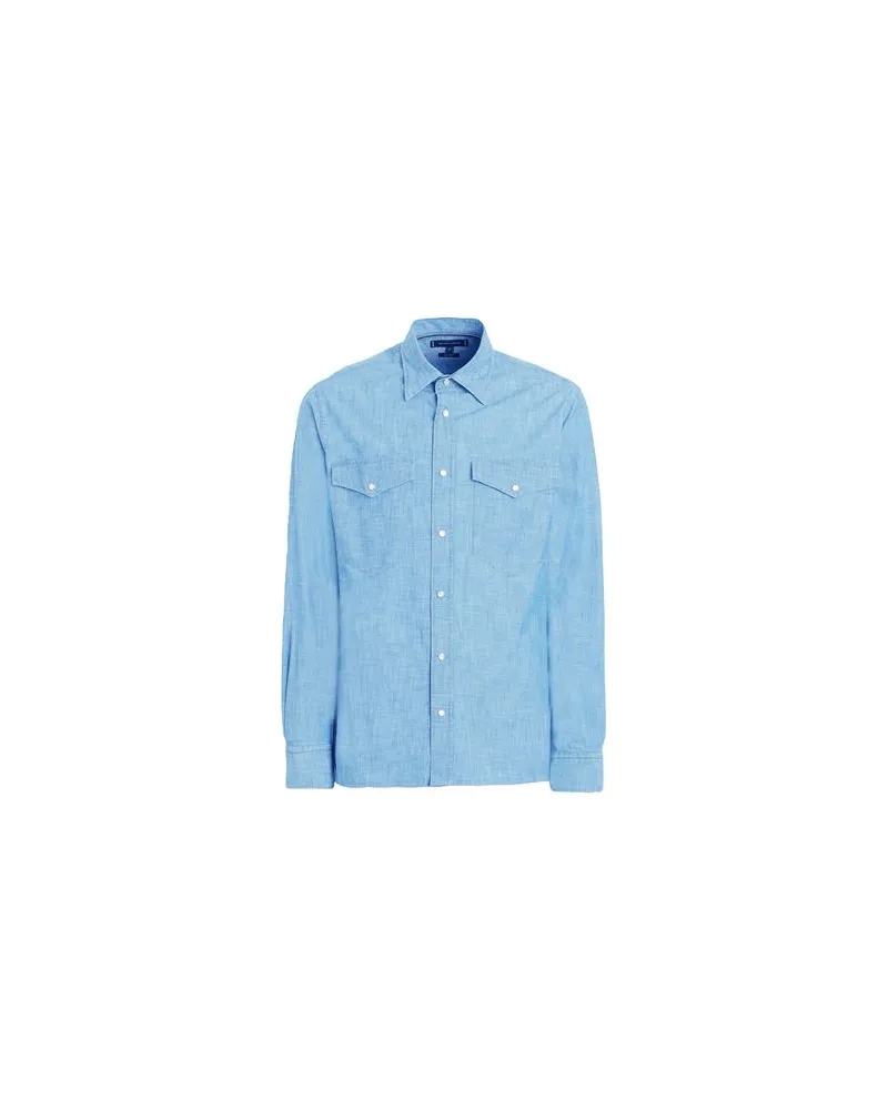 Tommy Hilfiger TOPS - Jeanshemdenauf YOOX.COM Blau