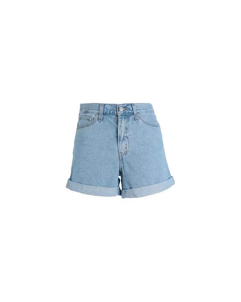 Levi's ROLLED 80S MOM SHORTS MED INDIGO - FLAT FINISH  - HOSEN & RÖCKE - Jeansshortsauf YOOX.COM Blau